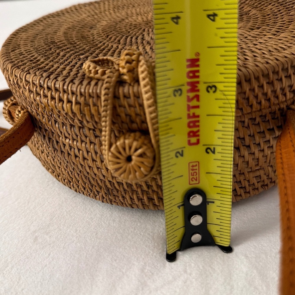 Woven Round Crossbody Bag in Brown - Picture 8 of 11